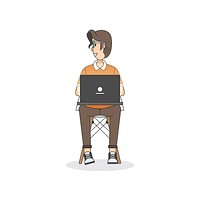 Illustration of a man sitting on a chair