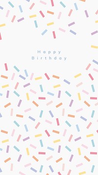 Online birthday greeting template vector with confetti sprinkle background