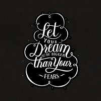 Calligraphy sticker vector let your dream be bigger than your fears