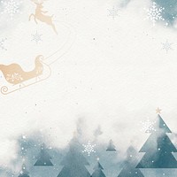 Sleigh with reindeer over winter landscape vector