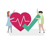 Illustration of people with a healthy heart
