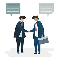 Illustration of people avatar business agreement concept