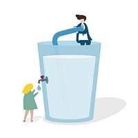 Illustration of a huge water glass