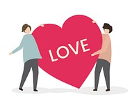Romantic couple in love illustration