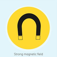 Illustration of strong magnetic field warning sign