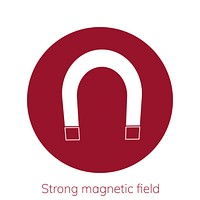 Illustration of strong magnetic field warning sign