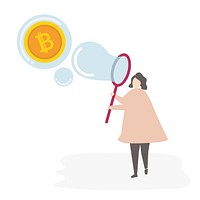 illustrated woman with currency