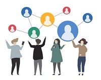 Social media online connection illustration