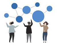 Social media online networking concept illustration