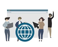 People using worldwide web concept illustration