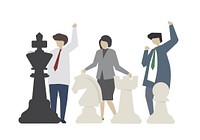 Leadership with chess strategy concept illustration