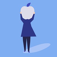 Character of a woman with an apple head illustration