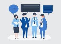 Character of business people having a discussion illustration