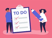People making a to-do list illustration