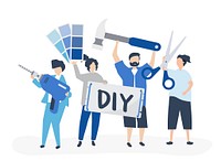 Character illustration of DIY home improvement concept<br />