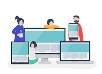 People with web design concept illustration