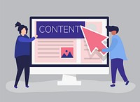 People with digital content creation concept
