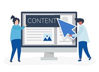 People with digital content creation concept