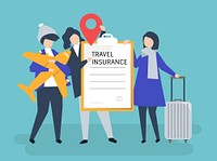 Travelers with travel insurance policy