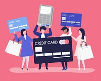 People shopping with a credit card