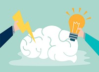 Creative idea and thinking brain icon