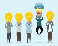 People with bright ideas illustration
