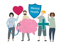 People with mental health concept illustration