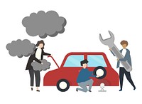 Car repair service concept illustration