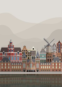 Illustration of the Dutch landmarks
