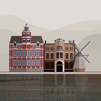Illustration of Holland tourist attraction