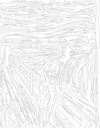 The Scream (1893) by Edvard Munch adult coloring page
