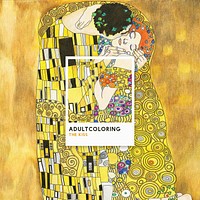 The Kiss (1907-1908) by Gustav Klimt: adult coloring page