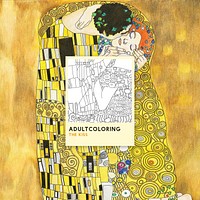 The Kiss (1907-1908) by Gustav Klimt: adult coloring page