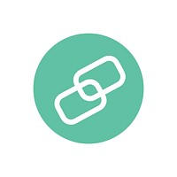 Chain link icon on green circle graphic illustration