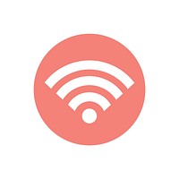 Wifi signal on red circle graphic illustration