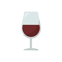 Single glass of wine graphic illustration