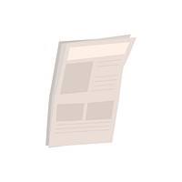 Single newspaper isolated graphic illustration