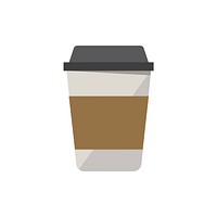 Hot coffee in plastic cup graphic illustration