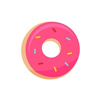 Pink doughnut icon graphic illustration