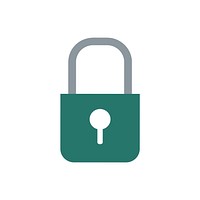 Dark green color lock vector icon