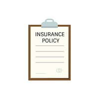 Insurance policy clipboard graphic illustration