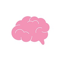 Pink human brain graphic illustration