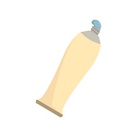 Cream colored toothpaste tube isolated graphic illustration