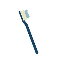 Toothbrush with blue paste isolated graphic illustration