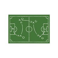 Football tactic on green board graphic illustration