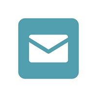 Mail on blue square graphic illustration