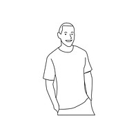 Illustrated mature man with casual wear