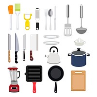 Illustration of cooking utensils collection