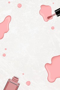 Pink nail polish frame vector