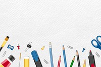 School stationery set on a white background vector